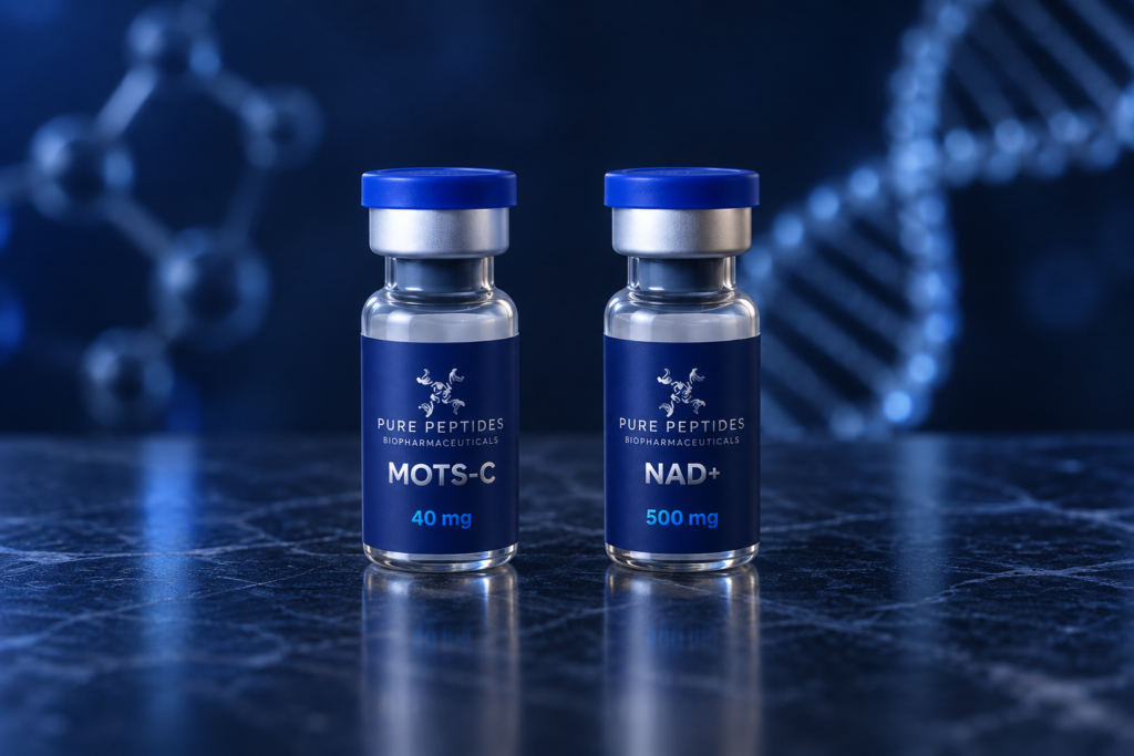 Pure peptides MOTS-C mg and NAD 500 mg Research Vials